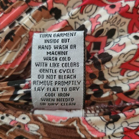 Signature By Larry Levine Crinkle Ruched 3/4 Bell Sleeve Vintage Blouse Sz Large - Picture 13 of 14